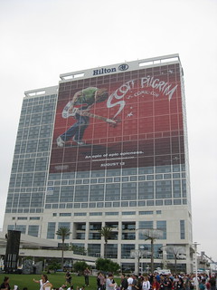 Hilton Bayfront with Scott Pilgrim Banner.