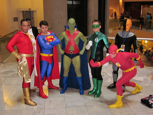 Captain Marvel, Superman, Martian Manhunter, Green Lantern, Slade, Flash