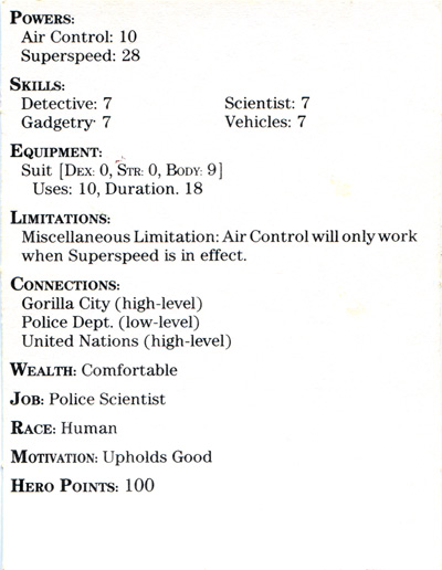 Flash from the 1985 Mayfair DC Heroes RPG