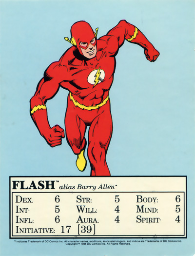 Flash from the 1985 Mayfair DC Heroes RPG