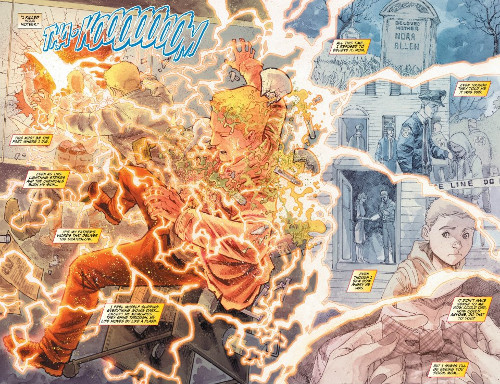 Lightning strikes Barry Allen in The Flash #0