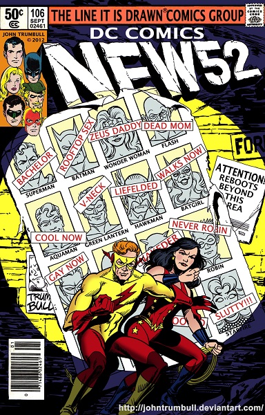 Wally West and Donna Troy vs. the New 52 by John Trumbull (X-Men: Days of Future Past)