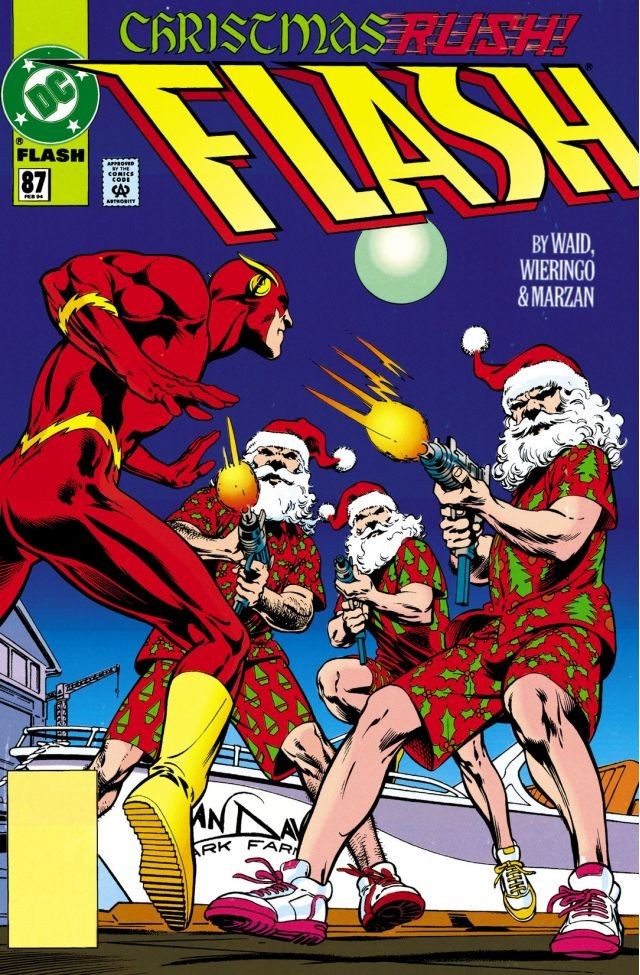 Flash #87: Flash vs. a gang of machine-gun-toting Hawaiian shirt-wearing Santa Clauses.