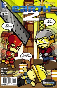 Earth 2 #19 Scribblenauts variant Flash of Two Worlds homage